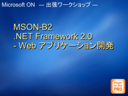 MSON-B2 .NET Framework 2.0