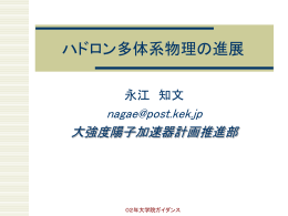 PowerPoint プレゼンテーション - ハドロン多体系物理の進展