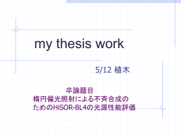 楕円偏光照射による不斉合成 のためのHiSOR