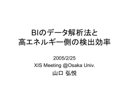 BIのデータ解析法と 高エネルギー側の検出効率