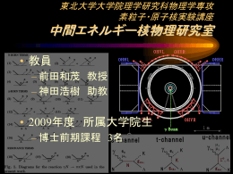 PPT 10.2MB - 中間エネルギー核物理