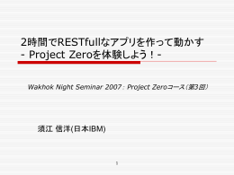 Project Zero,概要