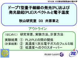 ドープT型量子細線の発光(PL)および 発光励起(PLE)