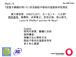T型量子細線を用いた1次元励起子吸収の温度依存性測定