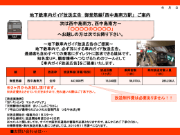 地下鉄車内ガイド放送広告 御堂筋線「西中島南方駅」