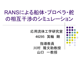 RANSによる船体・プロペラ・舵の相互干渉のシミュレーション