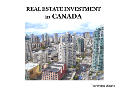 REAL ESTATE INVESTMENT IN CANADA