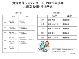 2009年後期資源共用室使用日程