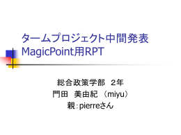 タームプロジェクト中間発表 MagicPoint用RPT