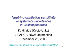 Neutrino oscillation sensitivity w/ systematic uncertainties in nm