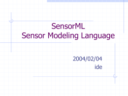 SensorML Sensor Modeling Language