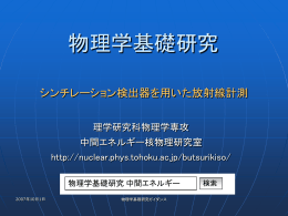 物理学基礎研究 - 中間エネルギー核物理