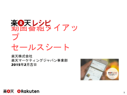 楽天レシピ動画番組タイアップ