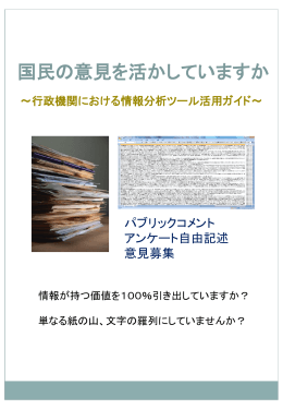 行政機関における情報分析ツール活用ガイド