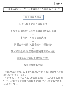 資料1 実地検査における主な指摘事例と改善指示について