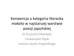 Konwencja a kategoria literacka makoto w najstarszej warstwie