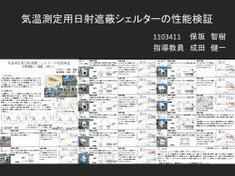 気温測定用日射遮蔽シェルターの性能検証 1103411 保坂 智樹 指導