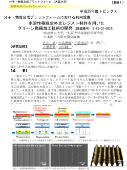 PDFダウンロード - 分子・物質合成プラットフォーム