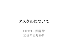 アスクルについて E12121 &ndash; 深尾 肇 2013年11月30日 株式会社