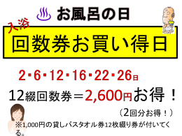 回数券お買い得日