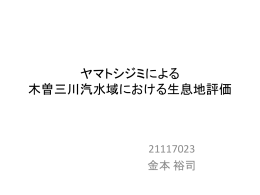 V2 ヤマトシジミによる 木曽三川汽水域における生息地評価 ヤマトシジミ