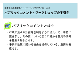 パブリックコメント・ワークショップの手引き