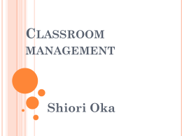 Classroom management Shiori Oka