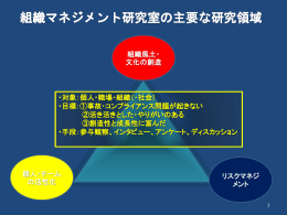 組織マネジメント研究室の主要な研究領域と今後の戦略（PPT）