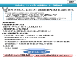 資料1 平成27年度ケアマネジメント推進部会における検討事項について