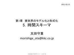 時間スキーマ - 地理空間的思考の教育研究プロジェクト