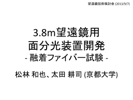 3.8m望遠鏡用面分光装置開発（松林）