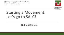 Starting a Movement - The Japan Association of Self
