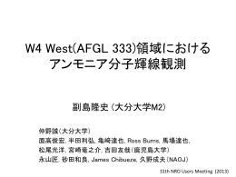 W4 West(AFGL 333)領域におけるアンモニア分子輝線観測
