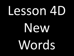 Lesson 4D New Words - ainanenglishlessons