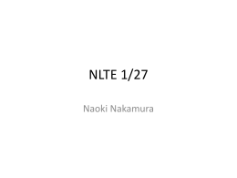 NLTE 1/27