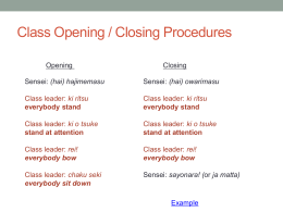 Class Opening / Closing Procedures