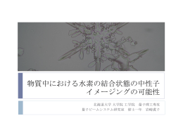 物質中における水素の結合状態の中性子イメージングの可能性