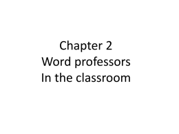 Lecture on Chapter 2