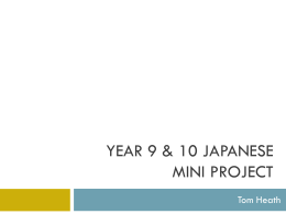 Year 9 & 1o Japanese MINI PROJECT