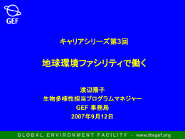 GLOBA L ENVIRONMEN T FACILIT Y
