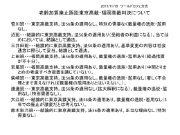 老齢加算廃止訴訟東京高裁・福岡高裁判決 2011/11/08