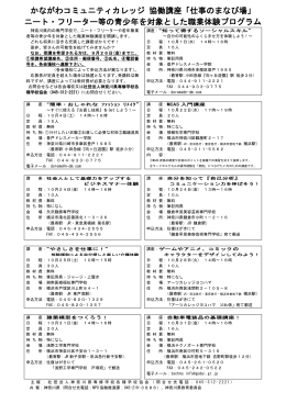 かながわコミュニティカレッジ 協働講座「仕事のまなび場」