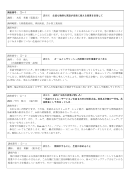 講座番号： ①―1 講座名 生徒も教師も英語が自然に使える授業を目指し