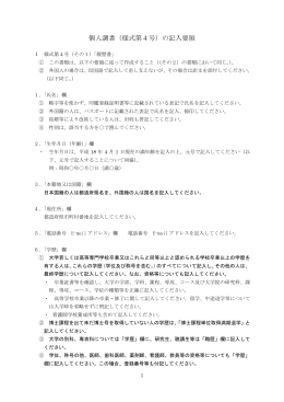 個人調書（様式第4号）の記入要領