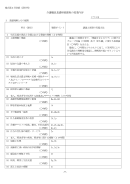 介護職員基礎研修課程の授業内容（様式第3号別紙添付例）