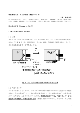 熱力学の復習（Entropyいろいろ）