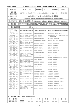 平成15年度 計画調書  - 先端地球科学技術による地球の未来像創出