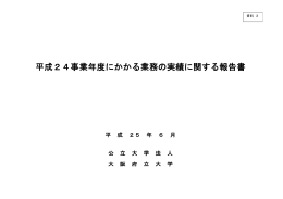 平成24事業年度にかかる業務の実績に関する報告書