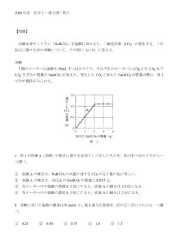 2006年度 化学Ⅰ－第3問－問5 【問題】 炭酸水素ナトリウム（NaHCO3