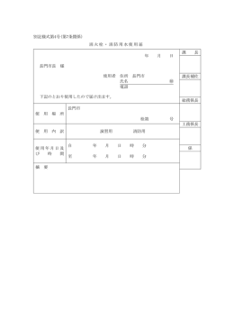 別記様式第4号(第7条関係) 消火栓・消防用水使用届 年 月 日 長門市長